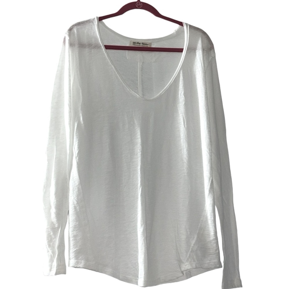 NWOT We The Free Long Sleeve White Tee, Size Medium